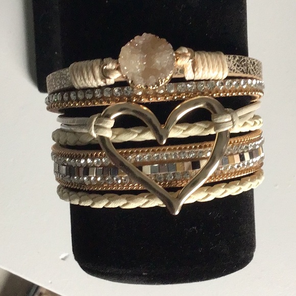 Braided Leather Wrap Bracelet Boho Cuff - Picture 1 of 6